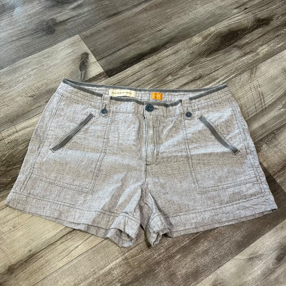 Anthropologie Light Gray Linen-Blend Women’s Shorts